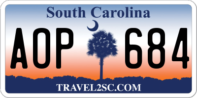 SC license plate AOP684