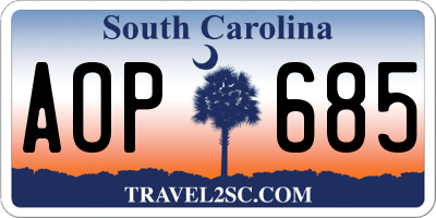 SC license plate AOP685