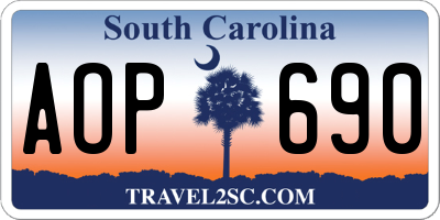 SC license plate AOP690