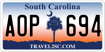 SC license plate AOP694
