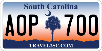 SC license plate AOP700