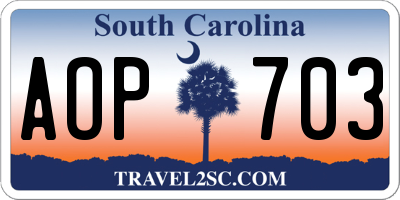 SC license plate AOP703