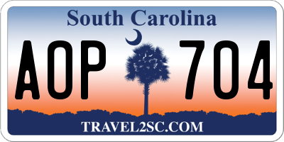 SC license plate AOP704