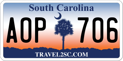 SC license plate AOP706