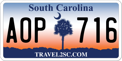SC license plate AOP716