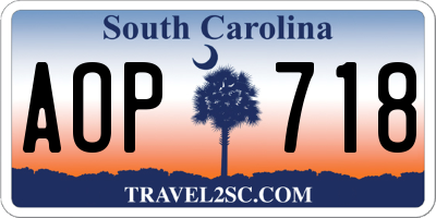 SC license plate AOP718
