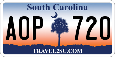 SC license plate AOP720