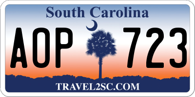 SC license plate AOP723