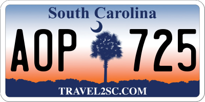 SC license plate AOP725