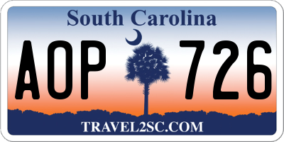 SC license plate AOP726