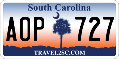 SC license plate AOP727