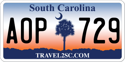 SC license plate AOP729