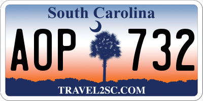 SC license plate AOP732
