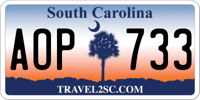 SC license plate AOP733