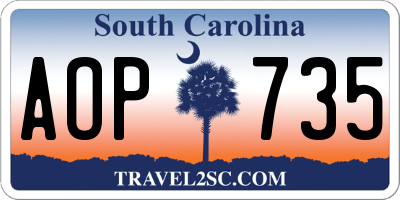 SC license plate AOP735