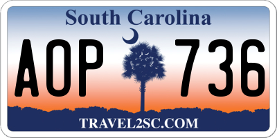 SC license plate AOP736