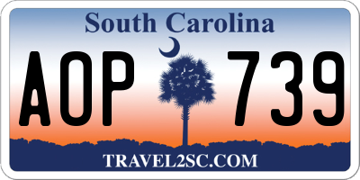 SC license plate AOP739