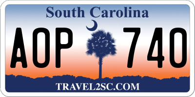 SC license plate AOP740