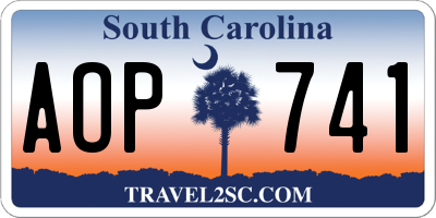 SC license plate AOP741