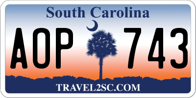 SC license plate AOP743