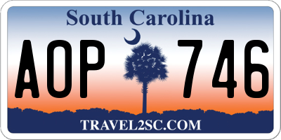 SC license plate AOP746