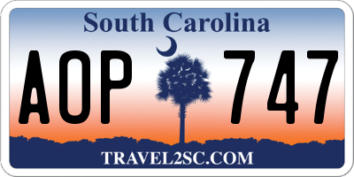 SC license plate AOP747