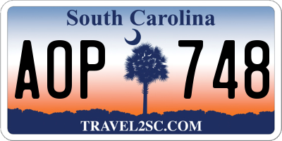 SC license plate AOP748
