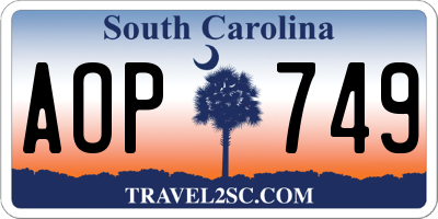 SC license plate AOP749