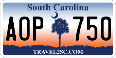 SC license plate AOP750