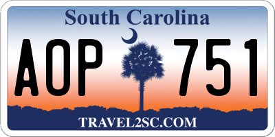 SC license plate AOP751