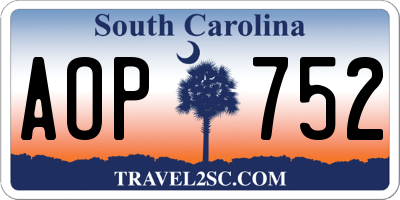 SC license plate AOP752