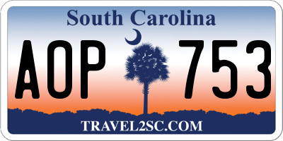 SC license plate AOP753