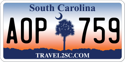 SC license plate AOP759