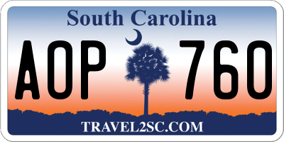 SC license plate AOP760