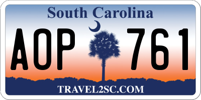 SC license plate AOP761