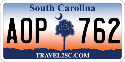 SC license plate AOP762