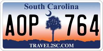 SC license plate AOP764