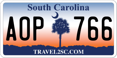 SC license plate AOP766