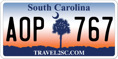 SC license plate AOP767