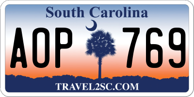 SC license plate AOP769