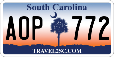SC license plate AOP772