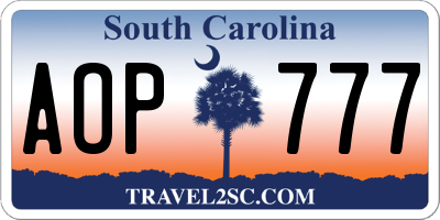 SC license plate AOP777