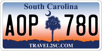 SC license plate AOP780