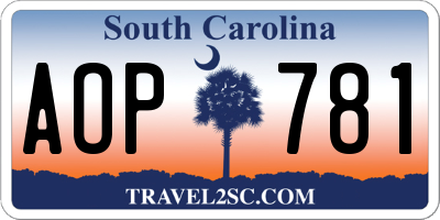 SC license plate AOP781