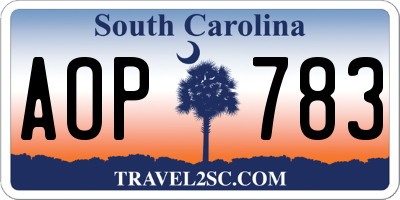 SC license plate AOP783