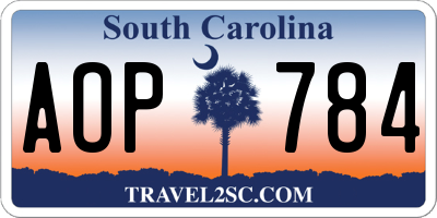 SC license plate AOP784