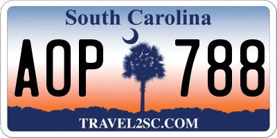 SC license plate AOP788