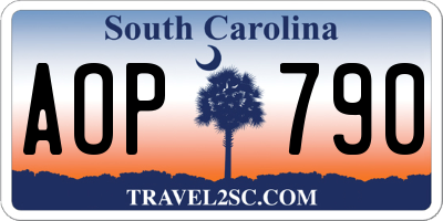 SC license plate AOP790