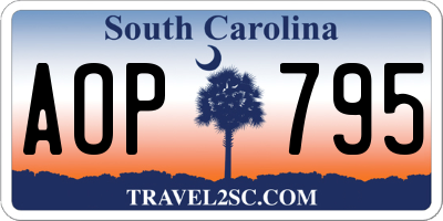 SC license plate AOP795