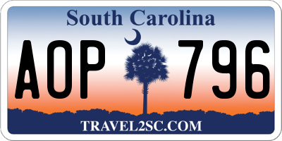 SC license plate AOP796